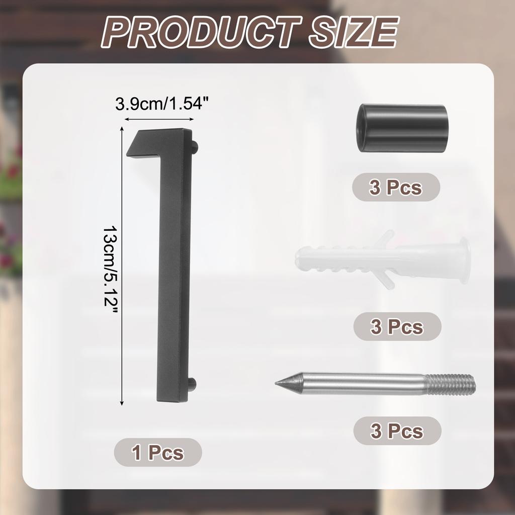 10" 0-9 Zwevende Huisnummers Massief Aluminium Modern Adresnummer voor Buiten met Spijkerkit voor Thuis Straat Kantoorbord Zwart