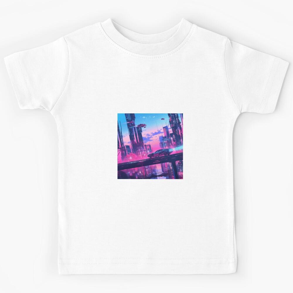 Cyberpunk 2077 city view Kids T-Shirt 170