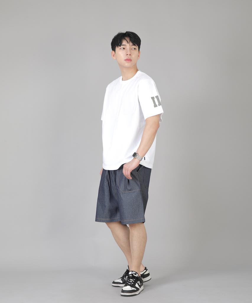 Seinteukeulu Fatigue Shorts Efs-348 Light Indigo Denim