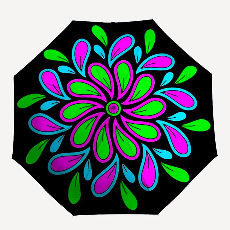 

1pc Flower Mandala Folding Umbrella | Elegant Design, Fashionable Accessory, Durable Construction, Sturdy Ribs yy251107093