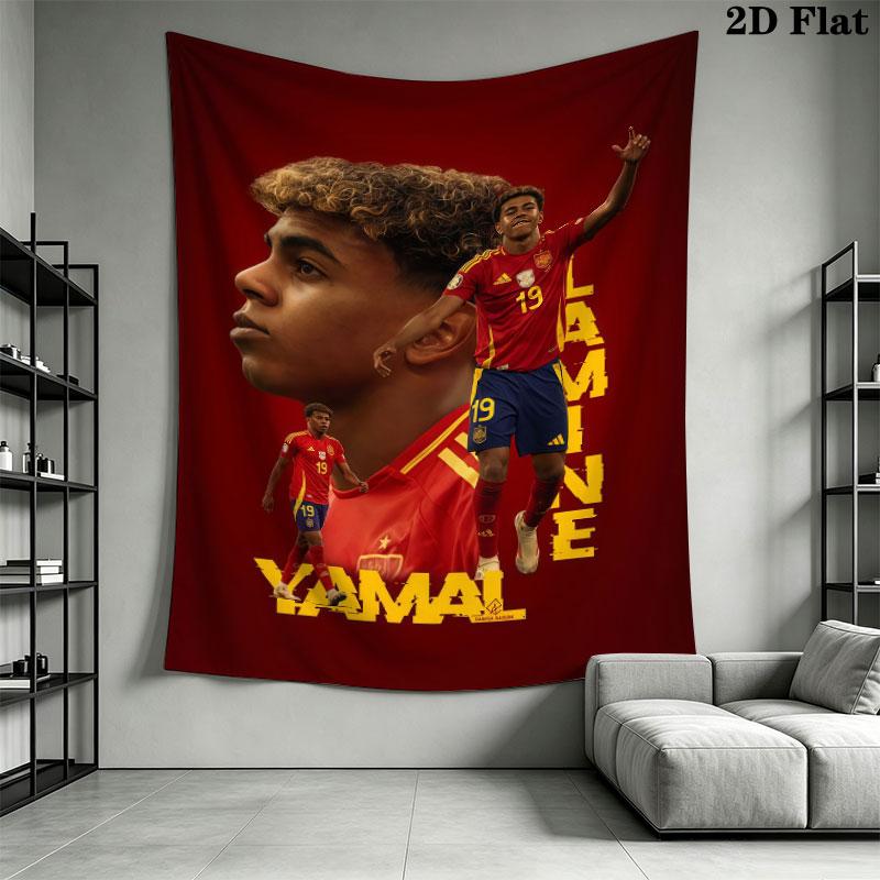 Lamine Yamal Rise Wall Hanging Printed Fabric Blanket Decorative Tapestries for Bedroom Living Room Home Decor