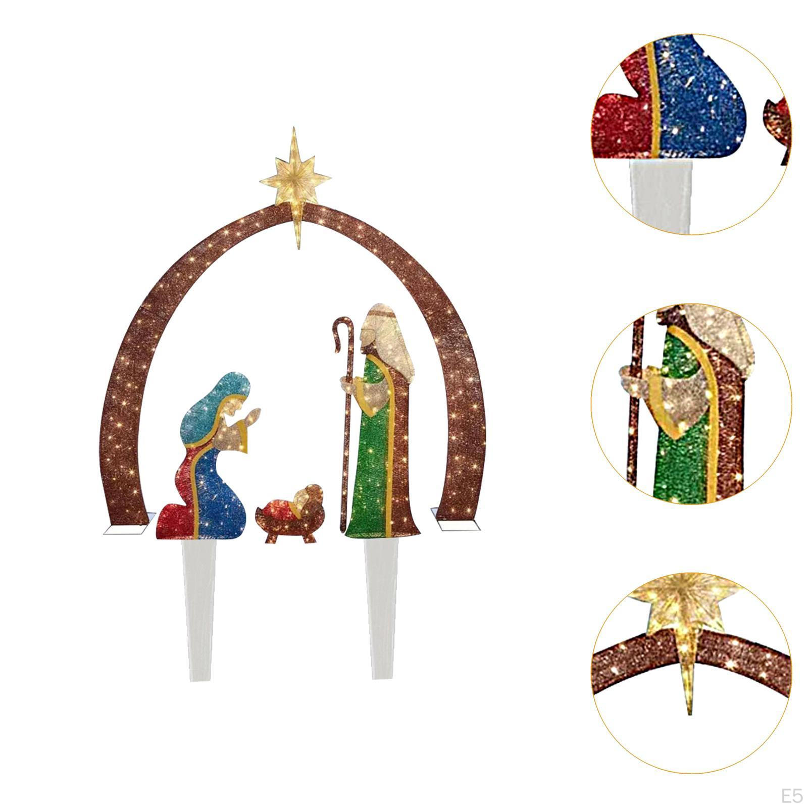 Рождественское украшение в виде вертепа Святого Семейства с легким легким рождественским — фото 6