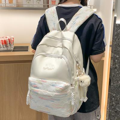 Schoolbag for Children Elementary School Students  Girls Striped Junior High School Students Small Backpack