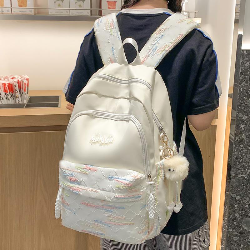 Schoolbag for Children Elementary School Students  Girls Striped Junior High School Students Small Backpack