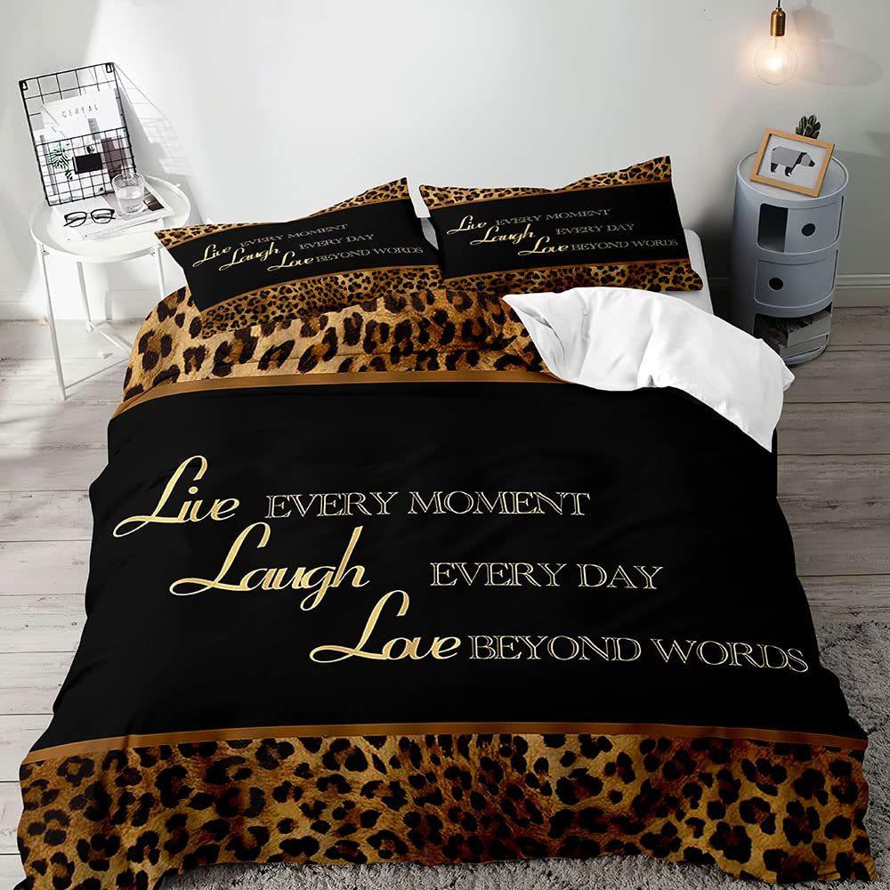 Pink Leopard Print Duvet Cover Girl Girl Bedding Digital Printing Three-Piece Quilt Cover Bedroom Decoration
