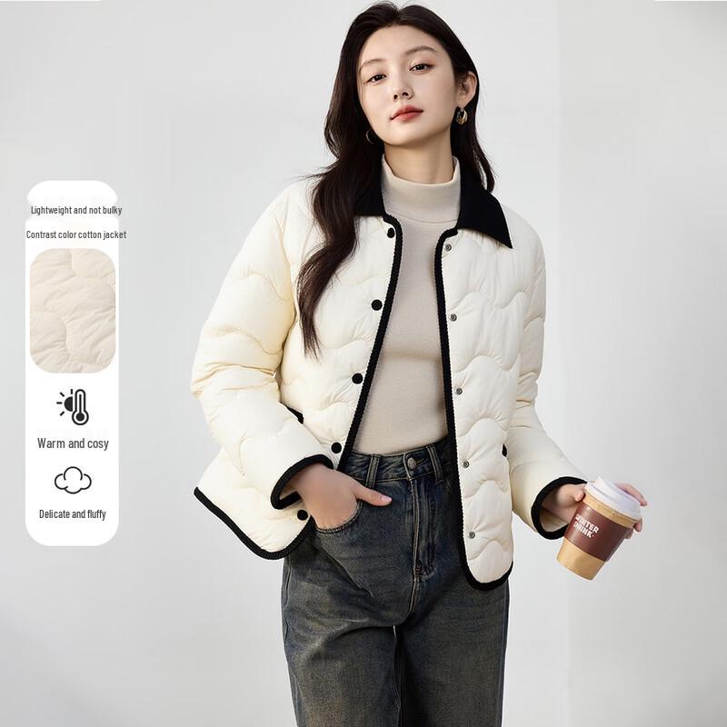 

Handu Yishe Women s Winter Color-Block Lapel Padded Jacket S