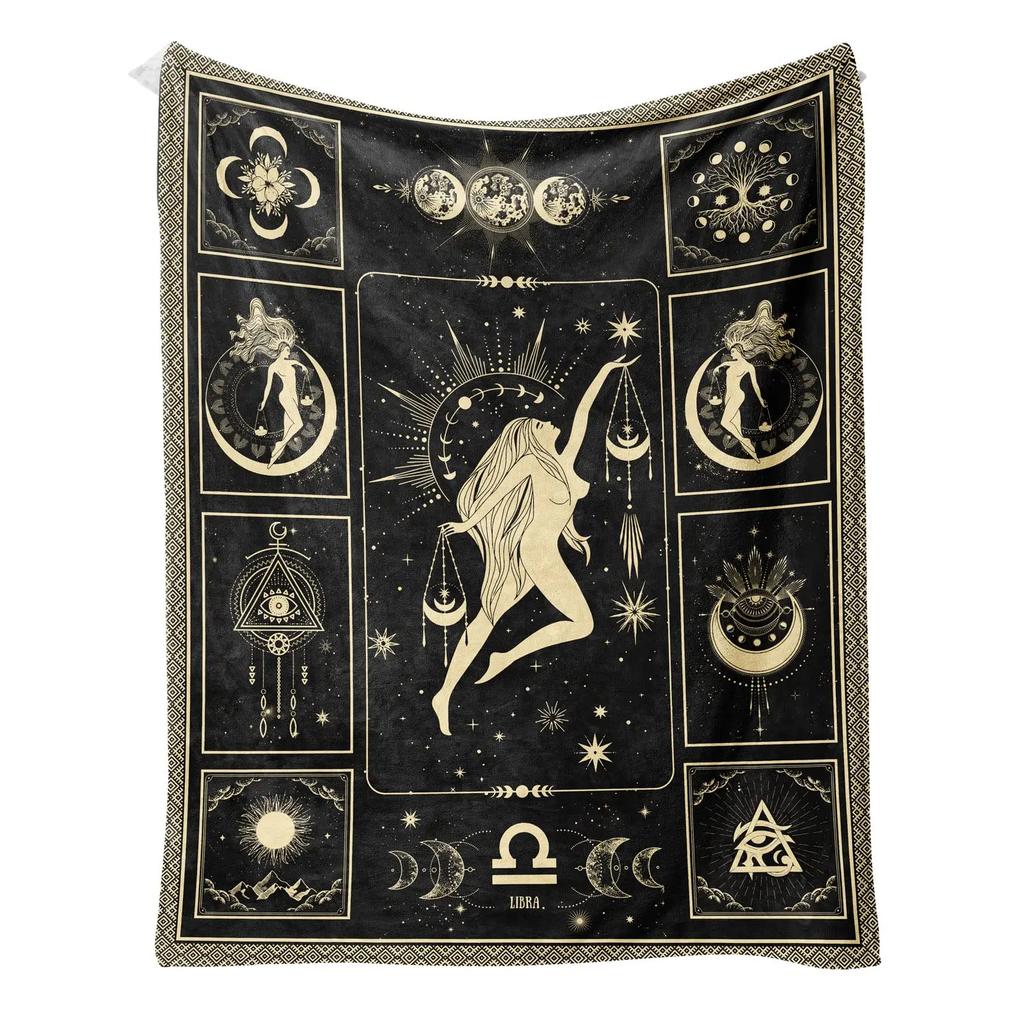 Regali Zodiaco Leone per Donne Tema Costellazione Lunare Coperta Plaid Decorazioni Astrologia Regali di Compleanno Leone Stregoneschi Coperte Gotici