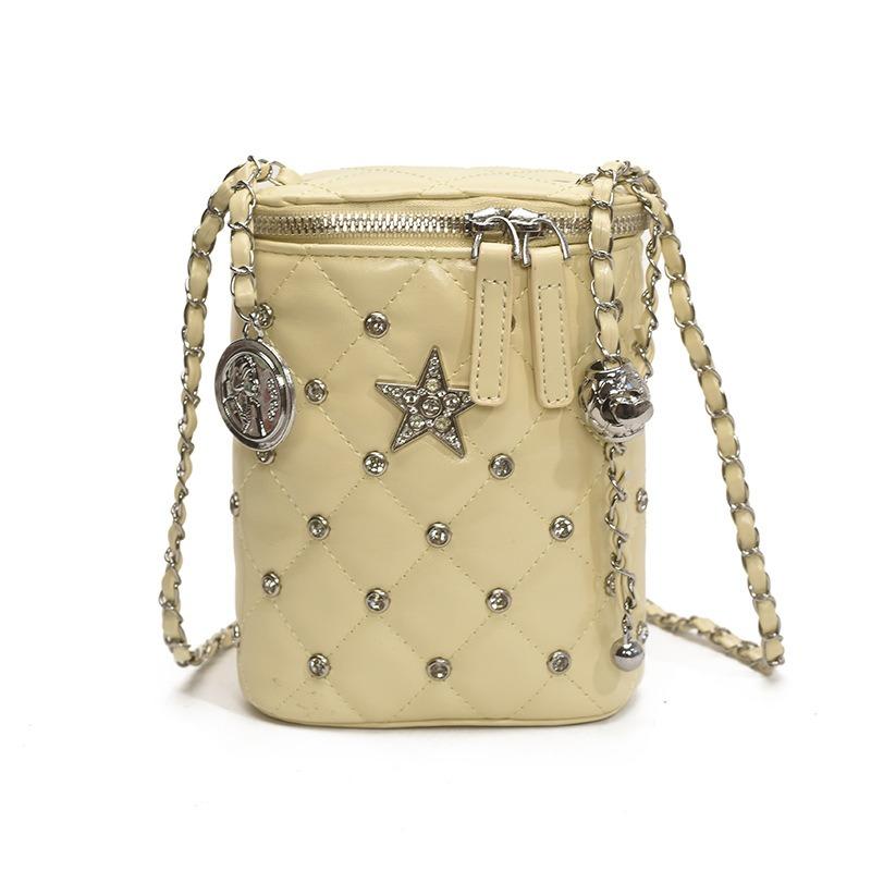 Design bright diamond box bag, new fashionable diamond chain bag, wind temperament crossbody shoulder bag