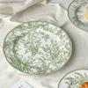 Essteller im chinesischen Retro-Stil, kreative grüne High-End-Keramikteller, exquisite Obst-Dessertschale, Haushaltsgeschirr