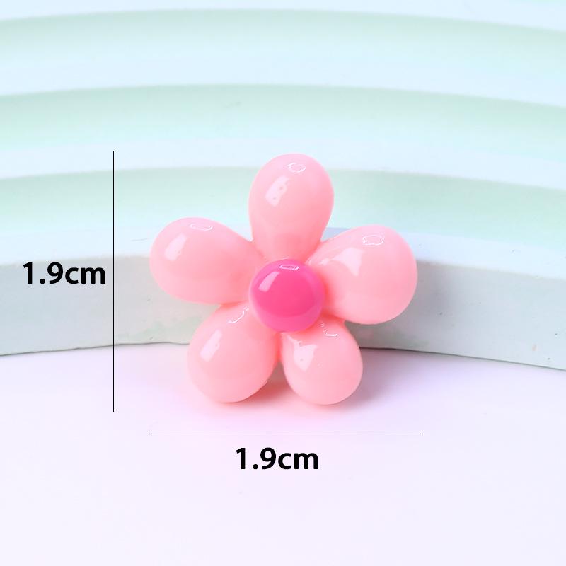 Glossy Pink Five-Petal Flower Resin Hair Clips & DIY Accessories