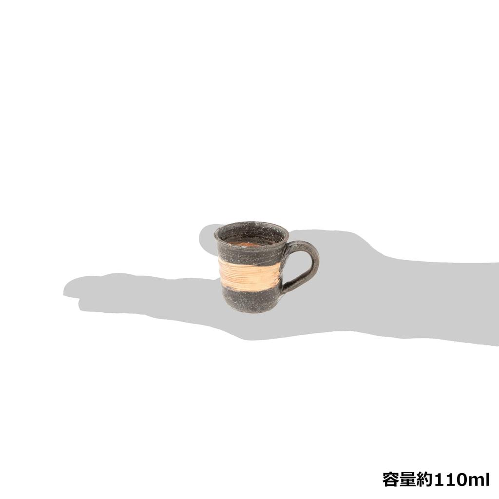 Marui Seito Shigaraki Ware Hechimon Mug, Espresso Cup, Approx. 110ml Capacity, Rough Brush Finish, Brown, MR-3-4367