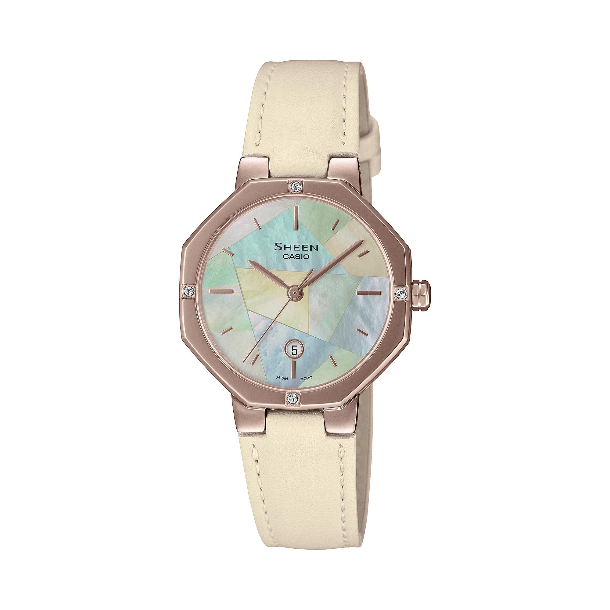 

Casio Sheen Women s Stainless Steel 50M Water Resistant Analog Quartz Watch SHE-4543CGL-3A зелёный