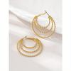 1 Pair Luxury Metal Round Circle Hoop Earrings, Simple & Elegant Design for Women Everyday Wear