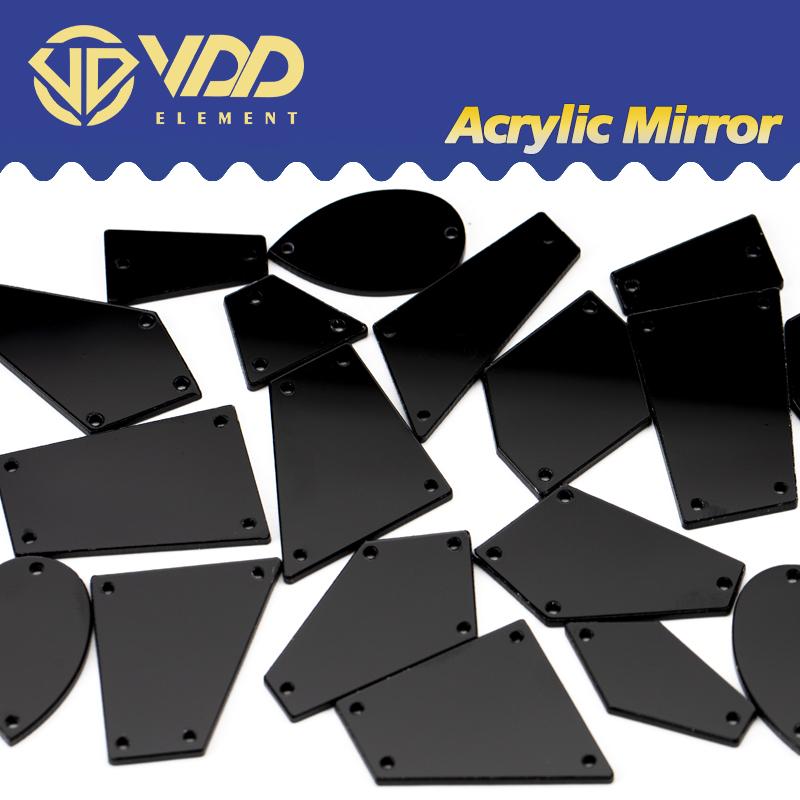 VDD 30/60/200Pcs Mix Size Acrylic Mirror Sewing Rhinestones Sew on DIY Crafts FlatBack Sewn Stones for Garment Dress Decorations
