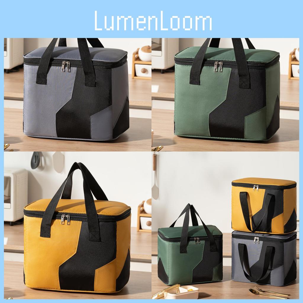 Stylish Insulated Food Storage Bag With Color Blocking Design For School Office