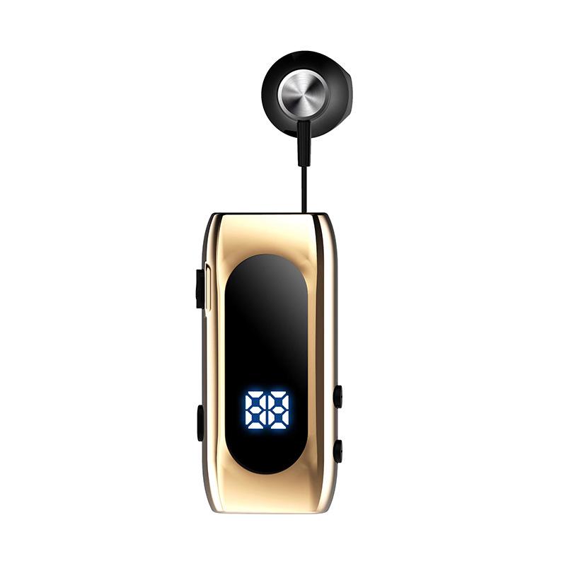 Bluetooth Wired Headset with Ultra-Long Battery, Single Ear, In-Ear Design, Vibration Alert, and Retractable for Business Calls.
