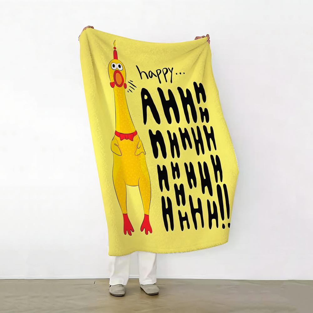 

Toy S screaming c chicken Throw Soft Warm Flannel Fleece Throw Blanket for Sofa Bed Travel Home 75cmx90cm