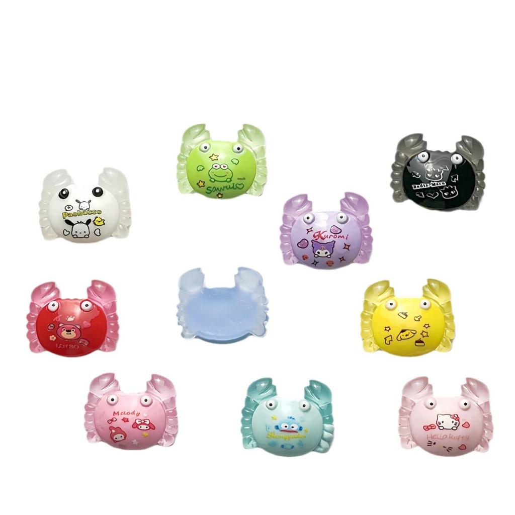 Luminous Crab Tree Resin Decorative Accessories: Hair Clip, Refrigerator Magnet, Keychain Buckle, Ornaments DIY Kit.