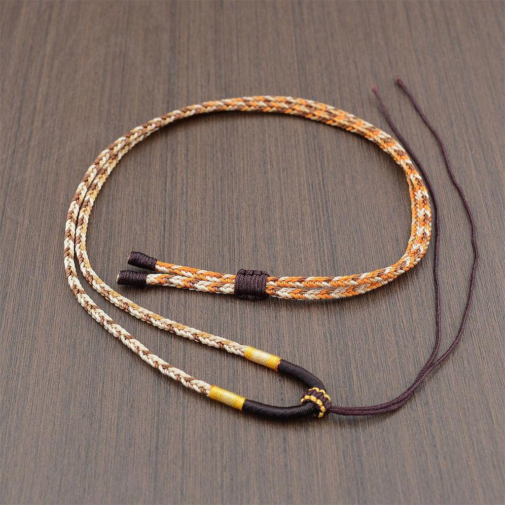 Hand-Woven Gradient Eight-Strand Necklace Cord for Jade and Agate Amulet Pendants