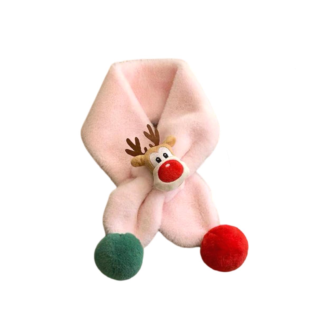 

Adorable Christmas Deer Plush Furry Scarf: Ultra-Soft & Cozy Winter Neck Warmer for Kids 1-7 Years Old!Easy Pull-Through Collar Size fits all розовый