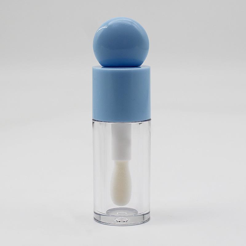 Tube de gloss à lèvres en forme de cœur, 4 ml - Flacon à rouge à lèvres sphérique transparent pour transvaser le baume à lèvres