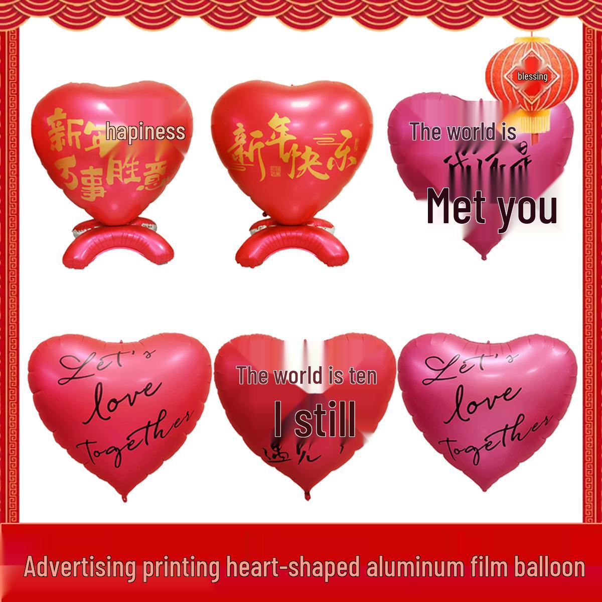 

60-Inch Heart-Shaped Aluminum Balloon for Valentine s Day Decor