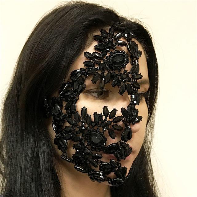 

Handmade Crystal Half Face Jewelry Cosplay Party Props Girl Birthday Gift