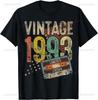 32 Year Old Gifts Vintage 1993 Cassette Tape 32th Birthday TShirt Print on DeUnisexd Streetwear Vintage T Shirt Camiseta Hombre