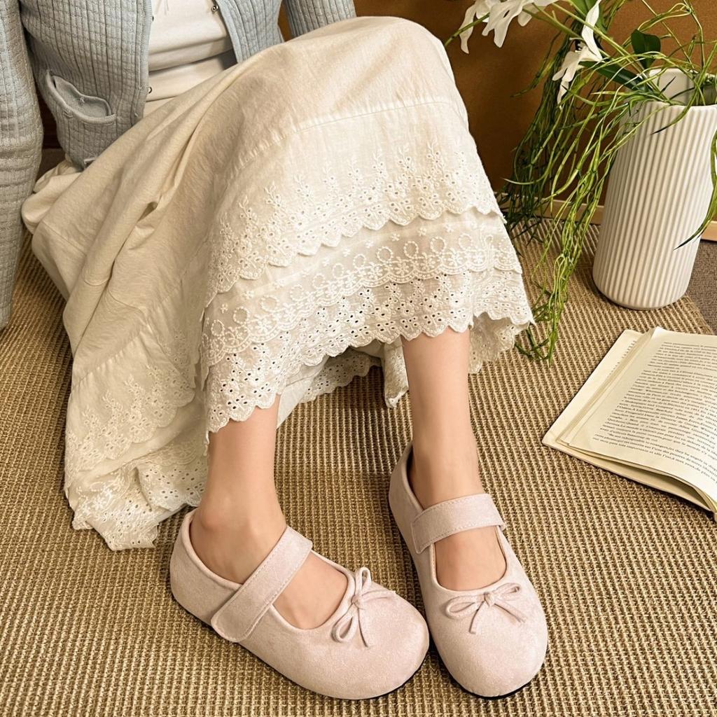 Fashion Versatile Bow Spring Mary Jane Shoes Children's Summer 2025 New with Skirt Flat Single Shoes Tide