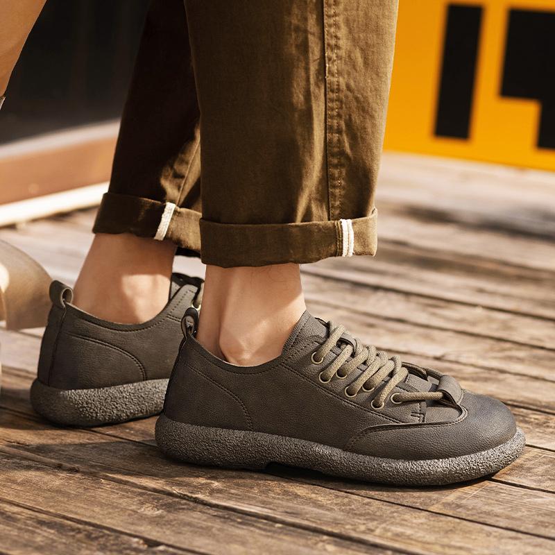 2026 New Casual Fashion Trendy Workwear Outdoor Versatile Leisure Four Seasons Super Fiber Leather Face Men's Board Shoes