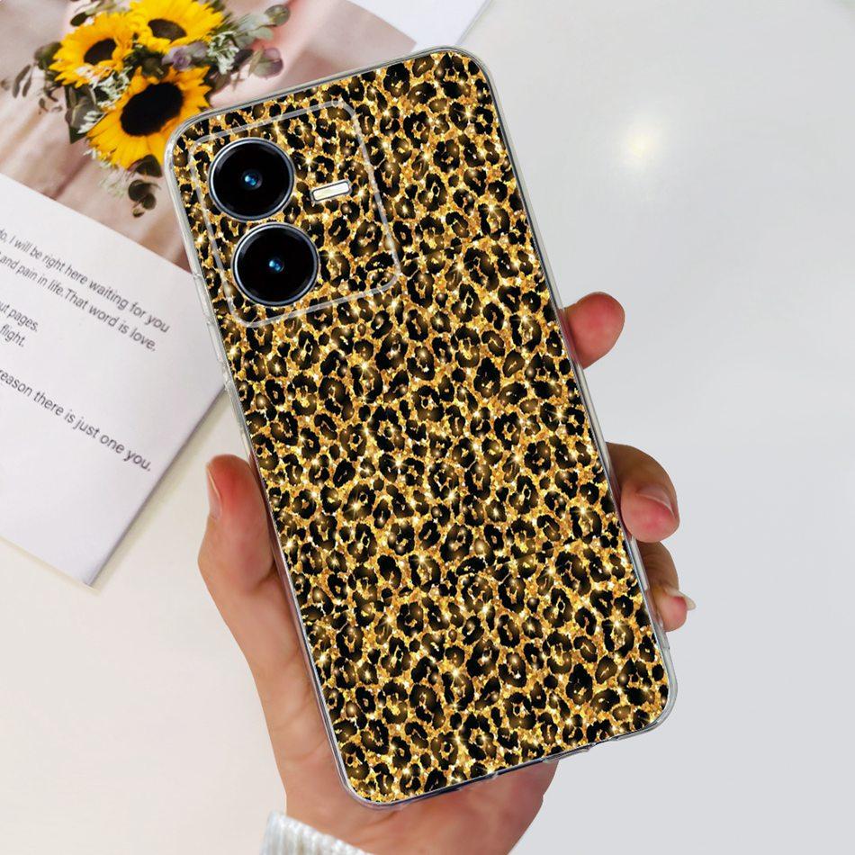 For Vivo Y22s Y22 Case VivoY22 Y 22 22S 4G 2022 V2206 V2207 Elegant Printing Soft Silicone Clear TPU Slim Phone Back Cover