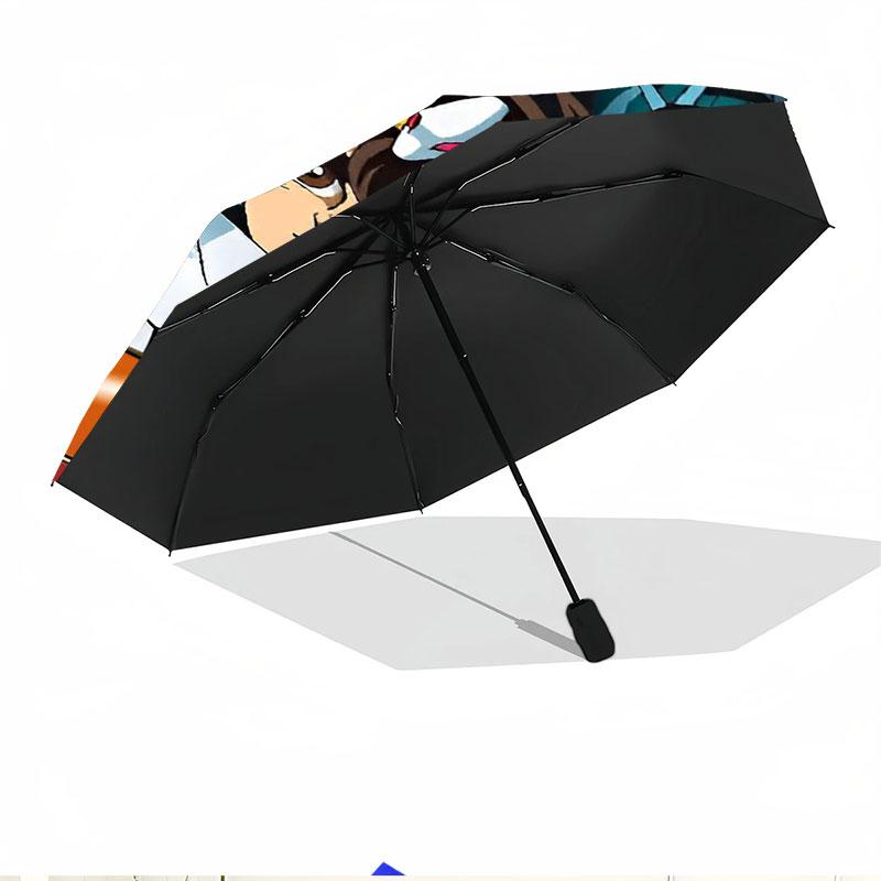 Saint Seiya Print Automatic Open Close Umbrella, Portable Foldable Umbrella, for Outdoor Commute Camping Trip, Ideal Birthday Gift