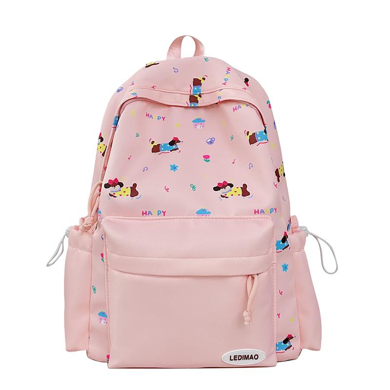 

Студенческий школьный рюкзак с мультяшным принтом, женский рюкзак большой вместимости для колледжа розовый