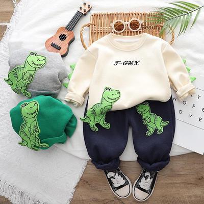 2023 Winter Jungen Stilvolles Plus Samt Sweatshirt und Sweatpants Zweiteiliges Set