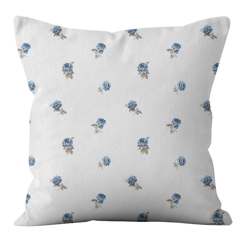 American Blue Retro Cotton Linen Single-sided Pillow Case Sofa Living Room Bedroom Cushion Pillow Home Waist Pillow