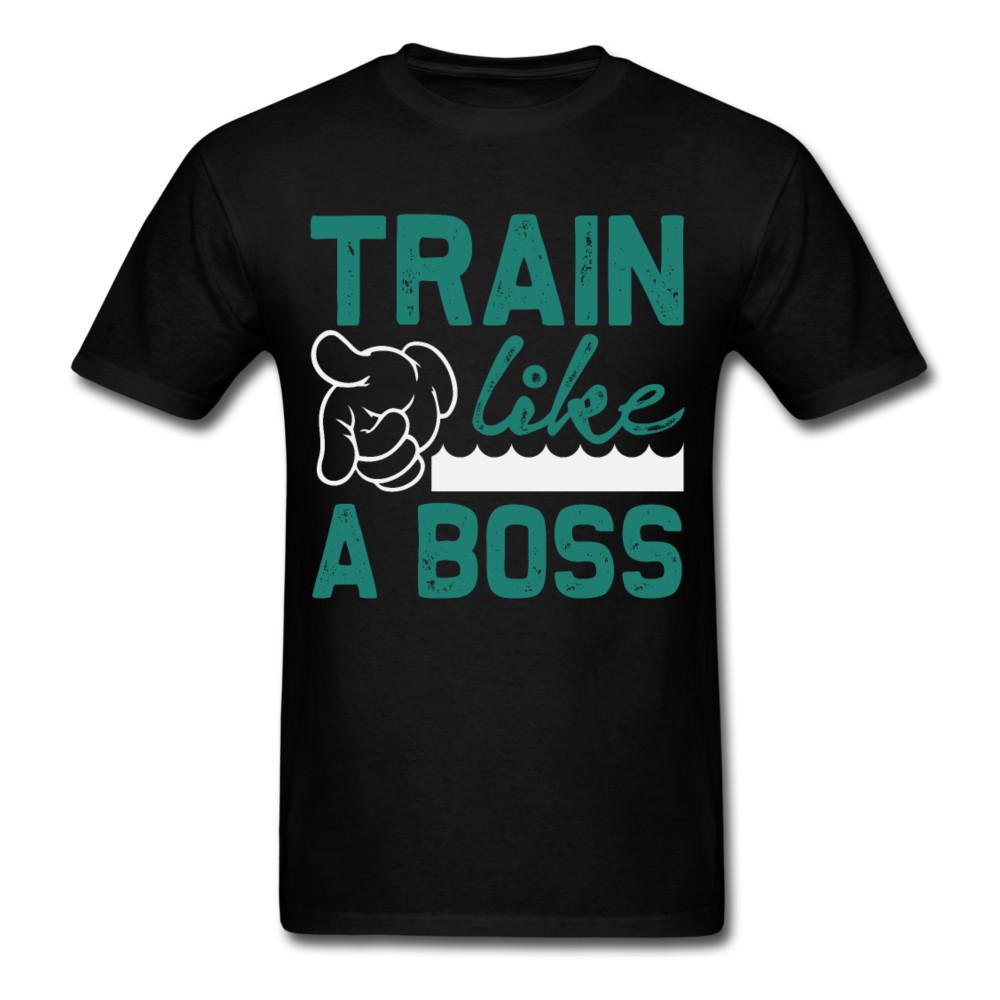 

Train Like a boss Gym shirt Inspirational Quote Tshirt motivational T-Shirt M