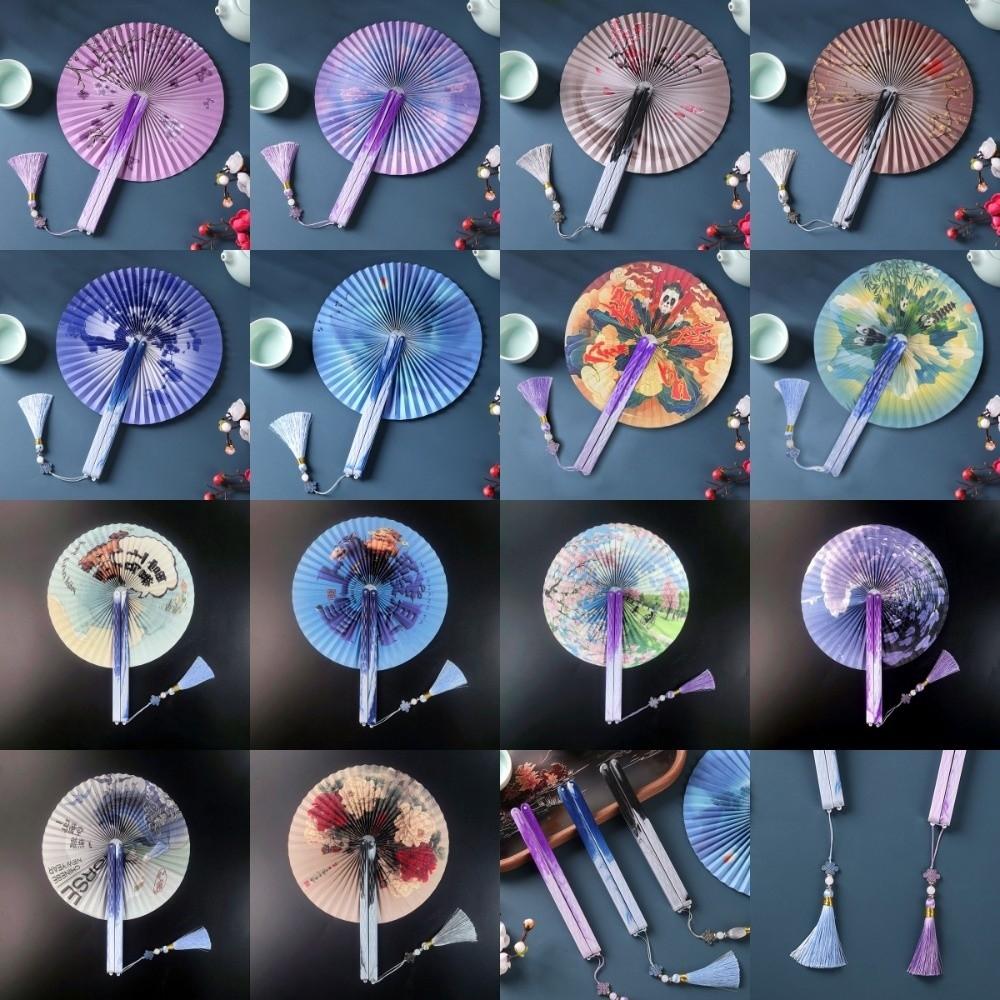 with Tassel Chinese-Style Shell Fan Magnetic Plastic Handle Retro Handheld Fan Home Decoration