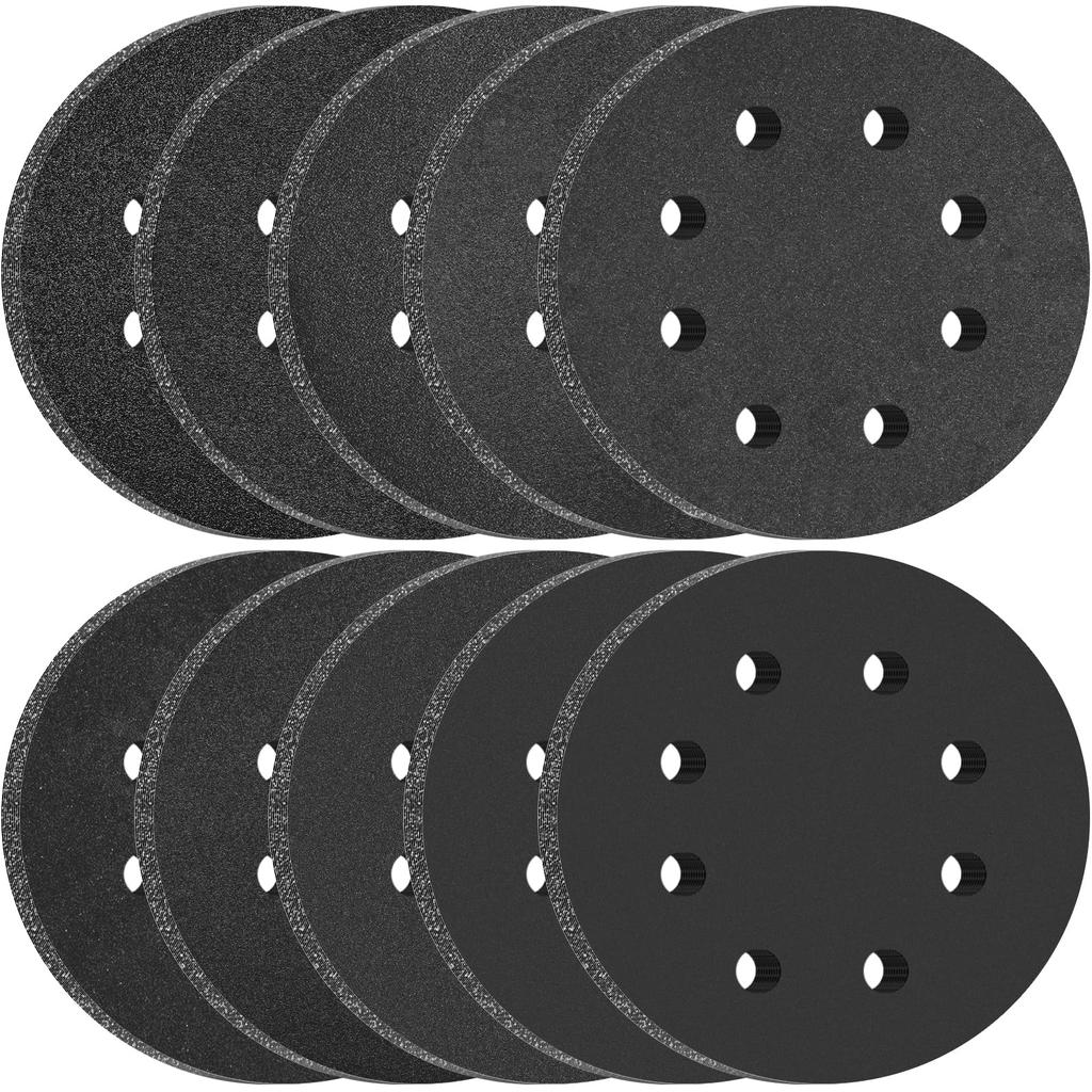 Hbitsae Sanding Waterproof Pack of 10 of for Electric Sanders Discs, 125mm, Sandpaper, 8-Hole Round, 100, 80, 120, 180, 240, 320, 400, 600, 800, 1000,