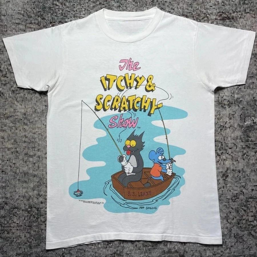 Vintage Simpsons Itchy Scratchy 90s T-shirt L