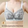 Elegant Cartoon Lace Bra for Women - Small Bust Lift, Side Support, Anti-Sagging, Wire-Free Design