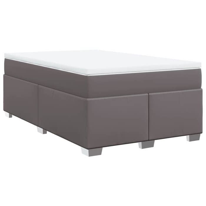 Maison Exclusive - Sommier à lattes de lit avec matelas gris 120x190 cm similicuir