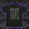 UFO-Typen T-Shirt Außerirdische Fliegende Untertasse Verschwörungstheorie Retro Sci-Fi Tee