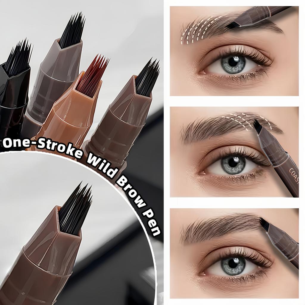 Dual-Tip Eyebrow Pencil with Multi-Bristle Brush Tips  Waterproof & Smudge-Proof Formula,  Instant Volume Defined Brows & Hairline Filling