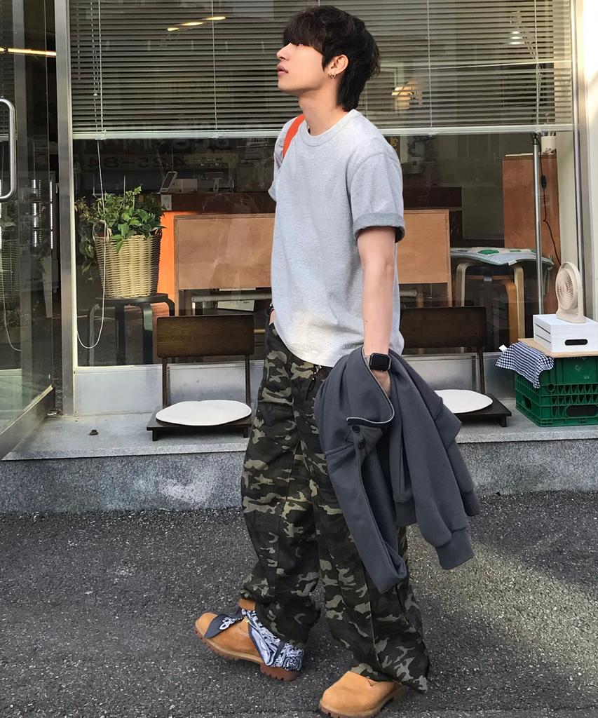 Jikeulib Balloon Fit Tab Snap Wide Camo Pants