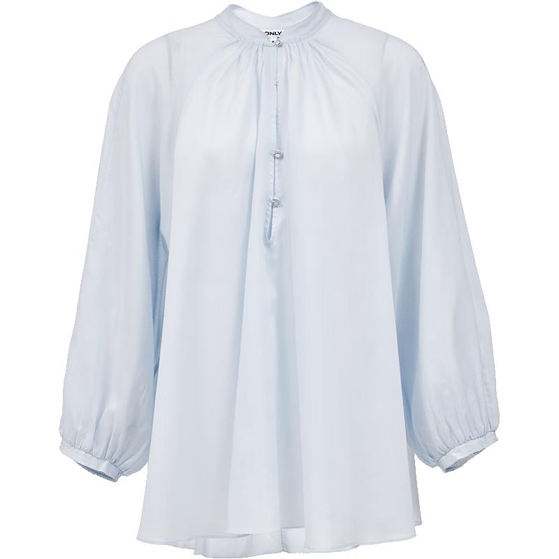 ONLY French Relaxed V-Neck Puff Sleeve Chiffon Blouse M