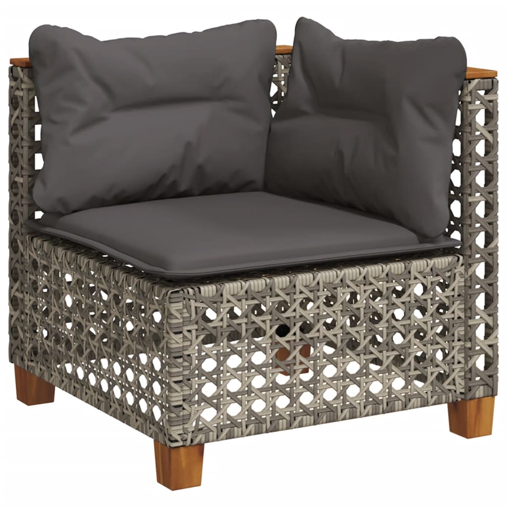 Vidaxl 6-Cz. Set di Mobili da Giardino con Cuscini, Grigio, Polyrattan