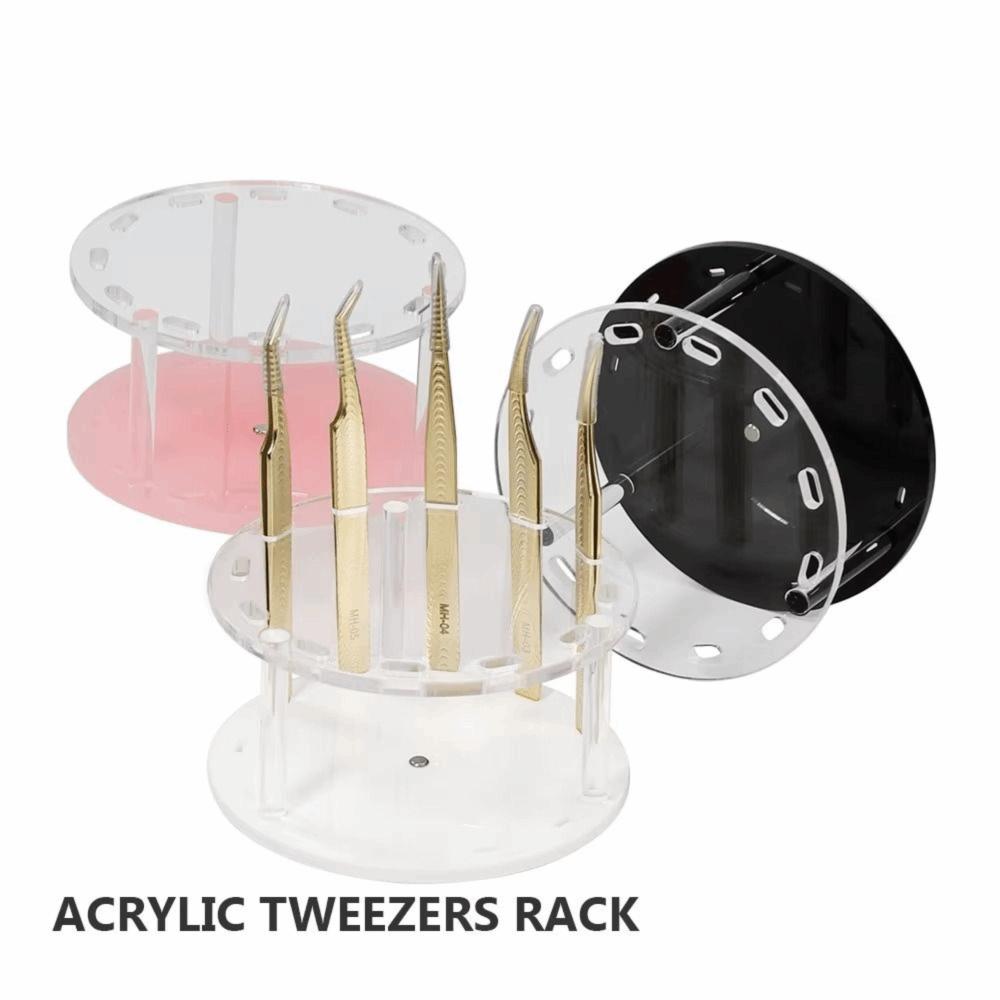 Acrylic Material Lash Tweezers Stand 12 Holes Eyelash Extension Tool Organizer Makeup Storage