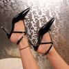 Pointed Toe High-heeled Sandals Women's 2025 Summer New Stiletto High-heeled Shoes Sexy Baotou Back Empty Single Shoes