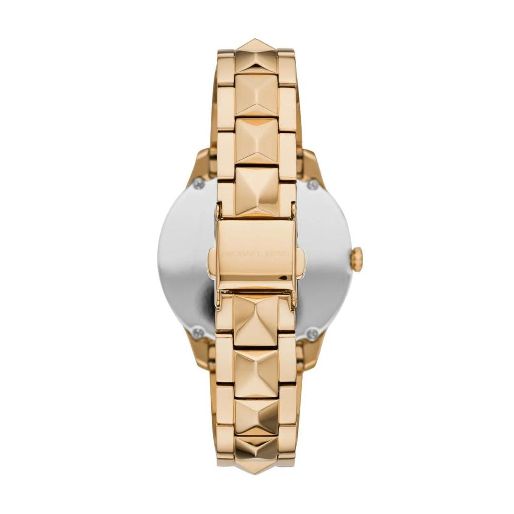 Michael Kors Relógio Petite Runway Mercer Pavé Dourado e Turquesa MK6673