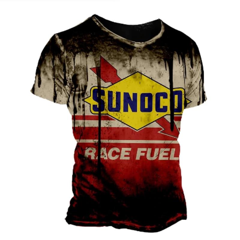 Vintage Motorbike Men's T-shirt Biker Beauty Graphic Tees Short Sleeve Round Neck Tops Oversized Tshirt Outdoor Party Streetwear